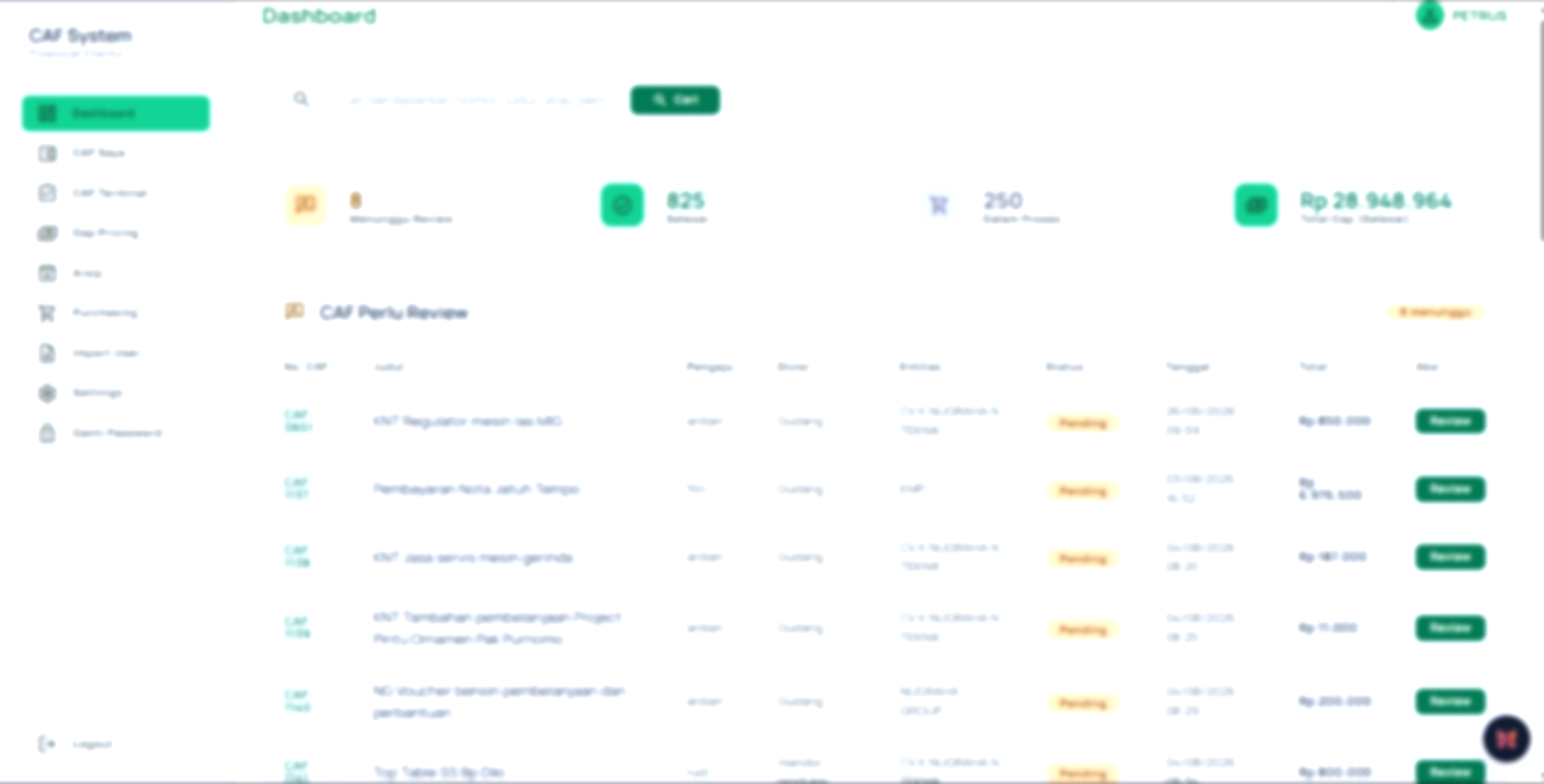 Cash Advance (CAF) Flow System - screenshot
